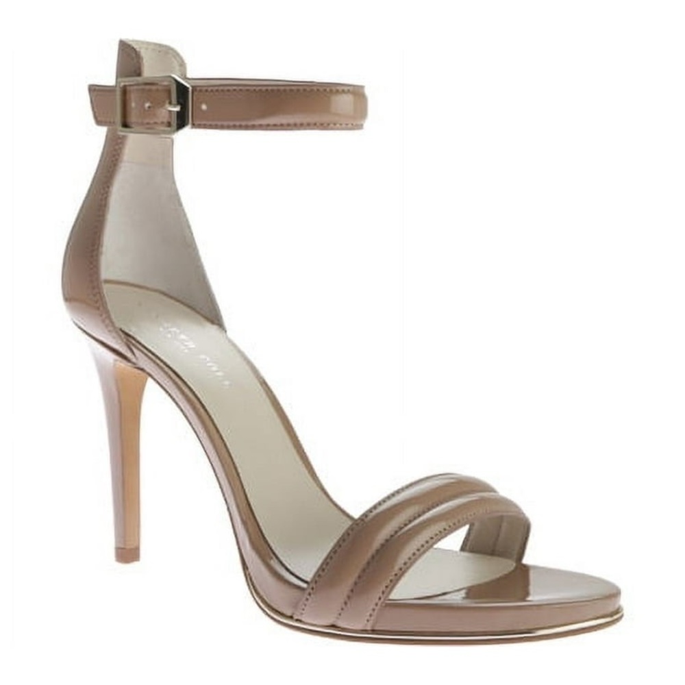 Beige Strappy Ankle Strap Stiletto Buckle Dress Sandals 8M
